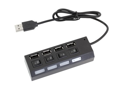 HUB 4xUSB AKTYWNY Z WYŁĄCZNIKAMI