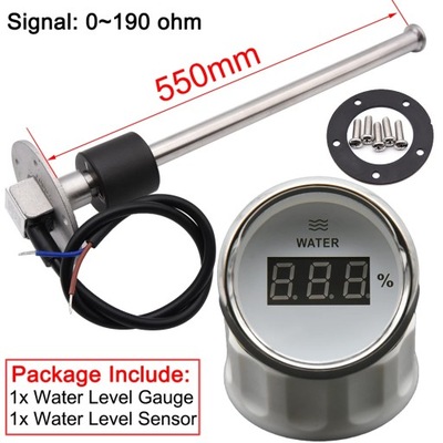 DIGITAL 52MM WATER LEVEL GAUGE 0~190 OHM WATER LEVEL СЕНСОР STAINL~82814