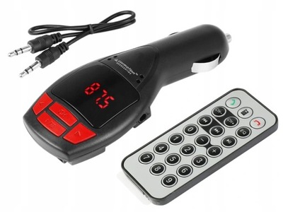 TRANSMITER FM LCD MP3, SLOT SD/MMC, BLUETOOTH + A2DP, USB 1A Z ПУЛЬТОМ