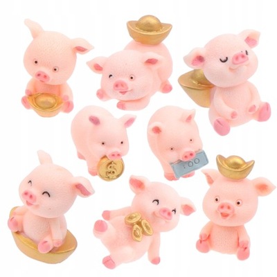 8 sztuk statua Mała świnka figurki