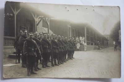 żołnierze niemieccy KONIGSBRUCK UBUNGPLATZ I wojna 1915 STEMPLE