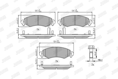 Гальмівні колодки гальмівні osi перед jurid opel agila suzuki wagon r+ фото №1