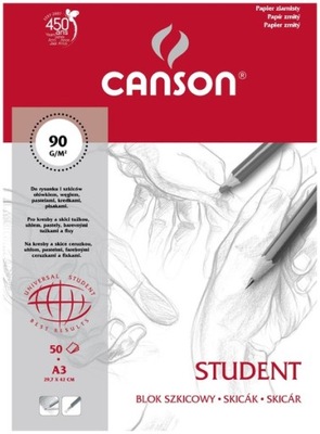 BLOK SZKICOWY CANSON STUDENT A3 90G 50 ark