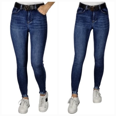 SPODNIE JEANSOWE Z PRZETARTYM DOŁEM PLUS SIZE 44