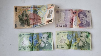 1 1 5 200 LEI RUMUNIA ZESTAW BANKNOTÓW POLIMEROWANYCH STAN DOBRY GWR