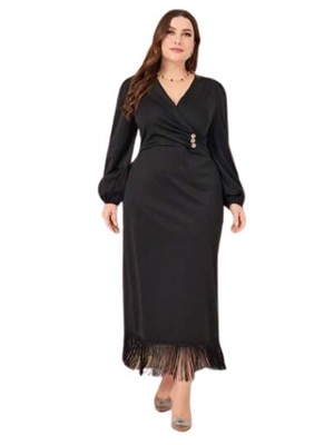 SHEIN PLUS SIZE SUKIENKA CZARNA PROSTA MAXI 46 ŁJB