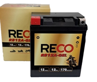 BATERÍA PARA MOTOCICLETA GEL RECO RB12A-GEL YB12A-A YB12A-B 12V 12AH 170A L+  