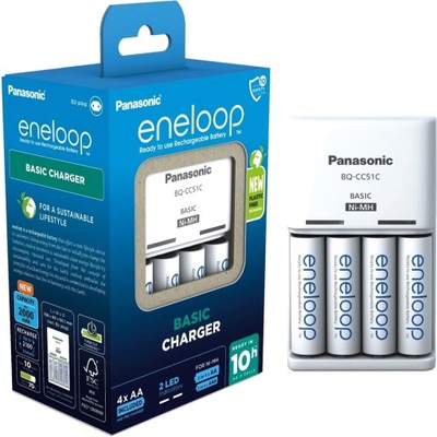 Ładowarka PANASONIC BQ-CC51 + 4x AKU akumulatorki AA 2000mAh NiMH ENELOP