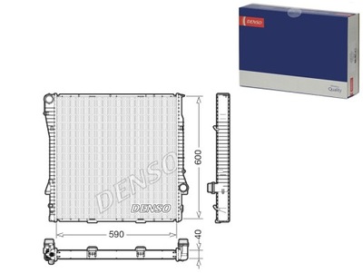 РАДИАТОР ДВИГАТЕЛЯ ВОДЫ BMW X5 E53 3.0-4.8 01.00-10.06 DENSO