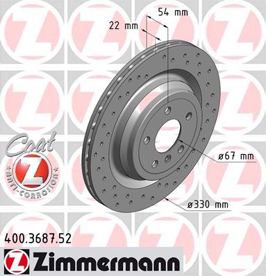 ZIMMERMANN SPORT MERCEDES ML W166 330MM DISKAI GAL. 400.3687.52 