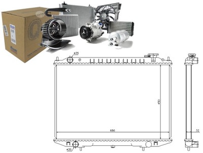 NISSENS NISSENS 68721 CHLODNICA, SISTEMA DE REFRIGERACIÓN DEL MOTOR  