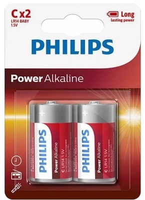 Baterie PHILIPS Alkaliczna C LR14 2 sztuki