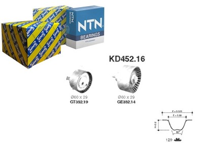 Snr kd452.16 набор ремень распределительного вала фото №1