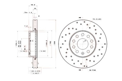 BREMBO DISCOS DE FRENADO 2SZT. NAWIERCANE PARTE DELANTERA AUDI A3 Q2 SEAT ALTEA  