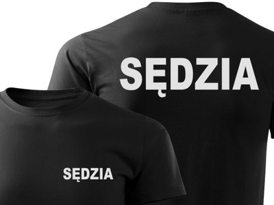 KOSZULKA SĘDZIEGO CZARNY T-SHIRT Z NAPISEM ODBLASK