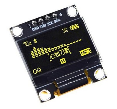 Wyświetlacz OLED 0.96 cala I2C IIC 4 PIN ŻÓŁTY