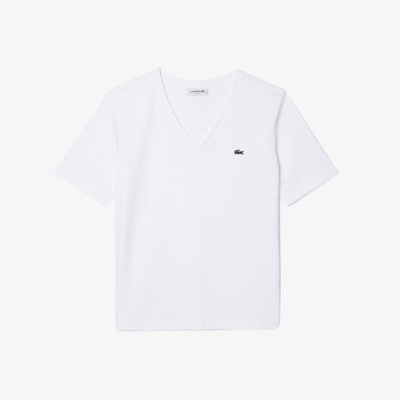 Lacoste Koszulka Damska V-Neck White 36