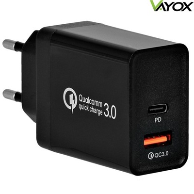 ŁADOWARKA USB USB-C QUICK CHARGE 3.0 PD FAST VAYOX