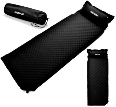 Czarna Mata Samopompująca Do Spania z Poduszką 188cm Meteor Wytrzymała