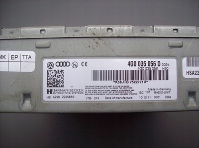 РАДИО ТЮНЕР AUDI A4 B8 4G0035056D DOPISZĘ