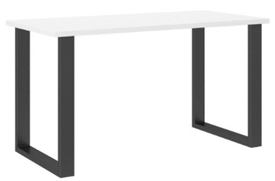 Biały stół na metalowych nogach MALAGA 138x67