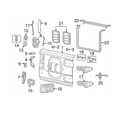 Замок крышка багажника задняя замок крышки wrangler jl 2018- фото №1