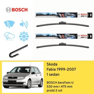 WIPER BLADES FRONT DO SKODA FABIA 1 SEDAN (1999-2007) BOSCH  