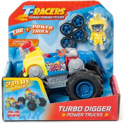 T-Racers Turbo Digger Autko + figurka Pojazd Ludzik