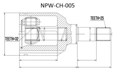 PRZEGUB WEW L CHRYSLER VOYAGER DODGE CARAVAN -95