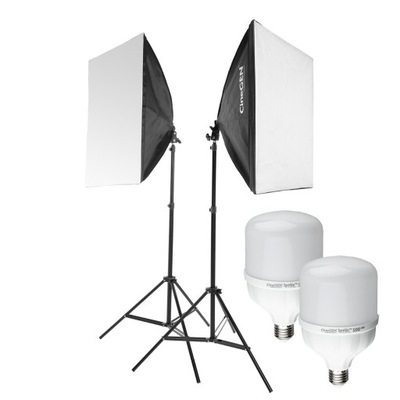 Komplet lamp Oświetlenie LED 2x 100W Softbox