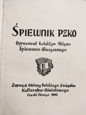 ŚPIEWNIK PZKO 1962 ZAOLZIE