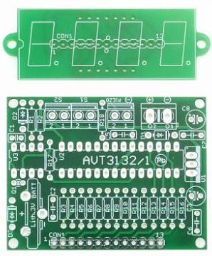 Prosty zegar LED, AVT3132 PCB+ uP