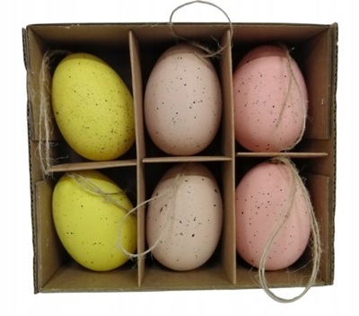 JAJKA plastikowe jaja WYDMUSZKI zawieszka dodatek WIELKANOC 6 cm