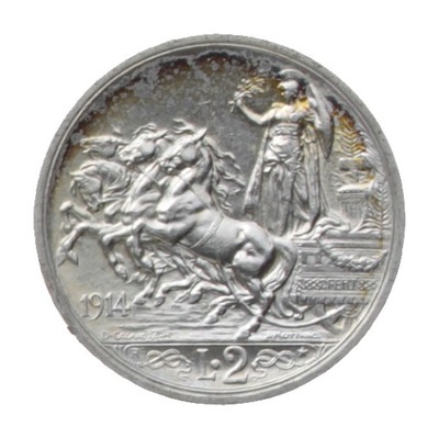 [M13132] Włochy 2 liry 1914 stan 1-