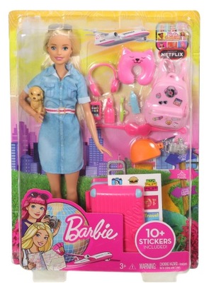 BARBIE FWV25 Z PIESKIEM W PODRÓŻY