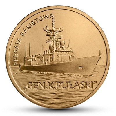 Moneta 2 zł Fregata „Gen. K. Pułaski z worecz menn