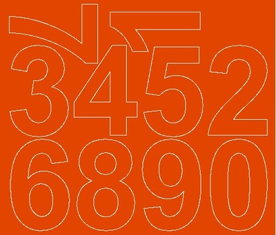 Cyfry samoprzylepne naklejki pomarańczowy 8 cm