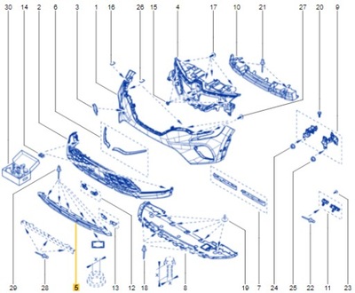 Молдинг решітка бампера перед спойлер сріблястий renault captur ii 19+zamiennik фото №1
