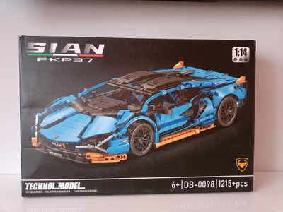 Klocki konstrukcyjne racing car samochód lambo sian niebieski