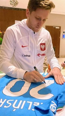 Zieliński - SSC Napoli - koszulka z autografem (zag)