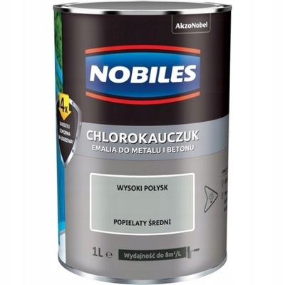 FARBA CHLOROKAUCZUK NOBILES POPIELATY ŚREDNI 1L