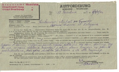 Ciekawy dokument wezwanie okupacja niemiecka GG Sądowa Wisznia 1942