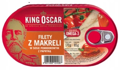 King Oscar Filety z makreli w sosie z papryką 170 g