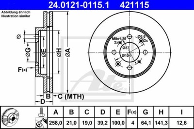 DISCS BRAKE FRONT ATE 24.0121-0115.1  