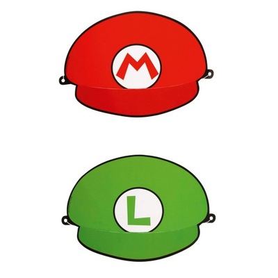 Czapeczki daszki papierowe Super Mario 8 szt