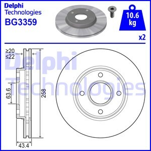 ДИСК ГАЛЬМІВНИЙ DELPHI BG3359