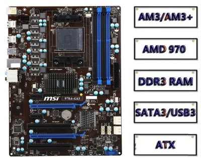 Motherboard MSI 970A-G43 AMD Socket AM3 DDR3 ATX