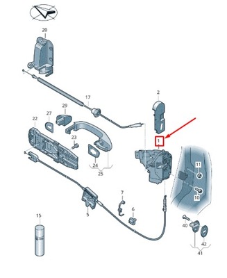 Vw sharan 7n rear left door lock 7n0839015l фото №1