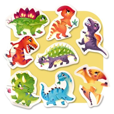 Edukacyjne Puzzle Dinozaury 16 elem. CUBIKA