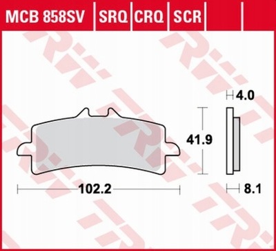 ZAPATAS DE FRENADO TRW MCB858SV  